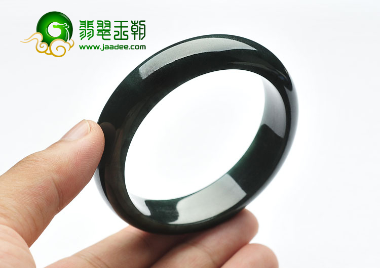 冰种油青缅甸翡翠A货手镯（55.6mm）