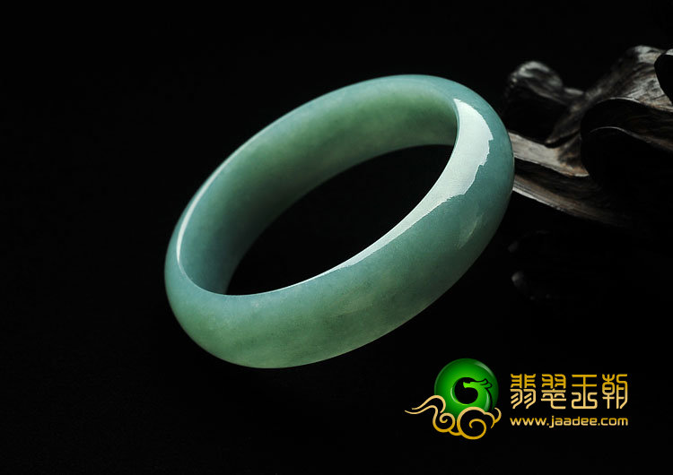 糯冰种绿晴水缅甸翡翠A货手镯（59.5mm）