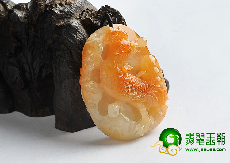 糯冰种红黄翡缅甸翡翠A货官上加官挂件