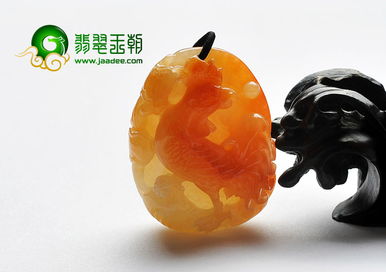 糯冰种红黄翡缅甸翡翠A货官上加官挂件