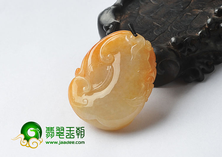 糯冰种红黄翡缅甸翡翠A货官上加官挂件