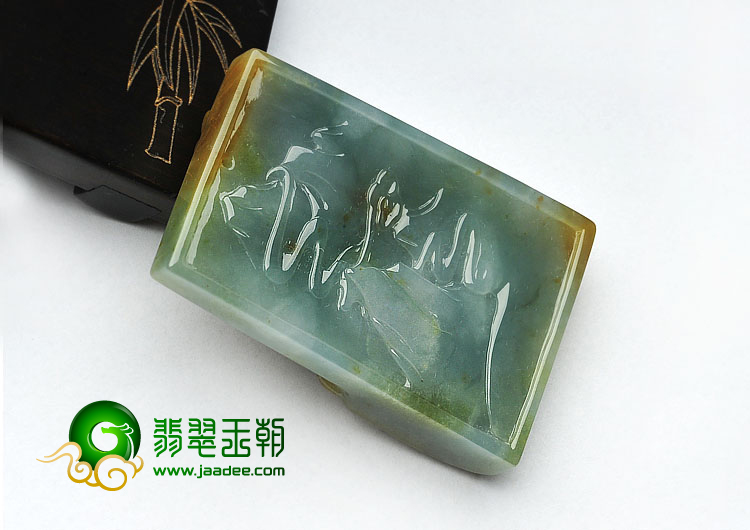 糯冰种晴水褐黄翡缅甸翡翠A货虎啸山林挂件