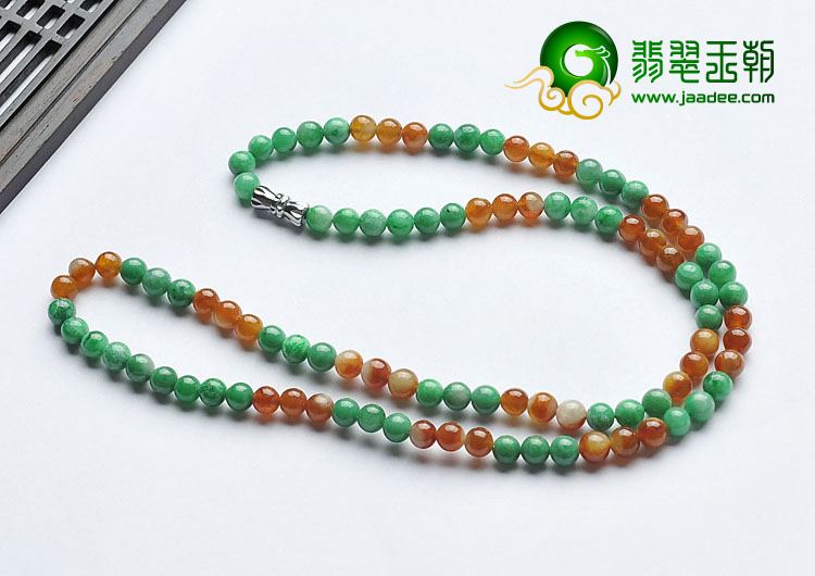 糯冰种三彩缅甸翡翠A货项链/手链