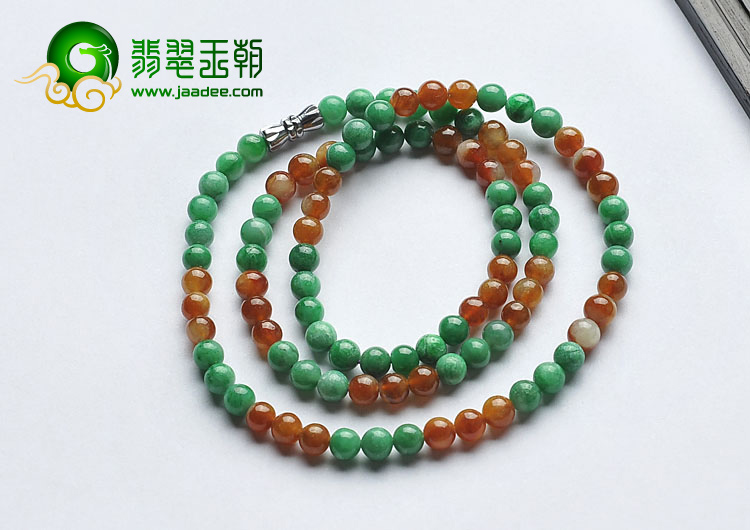 糯冰种三彩缅甸翡翠A货项链/手链
