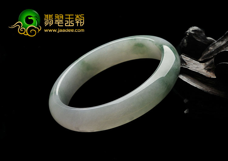 糯冰种飘花缅甸翡翠A货手镯（58.5mm）