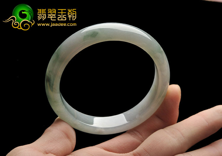糯冰种飘花缅甸翡翠A货手镯（58.5mm）