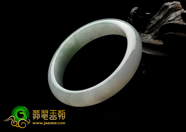 糯冰种飘花缅甸翡翠A货手镯（58.6mm）