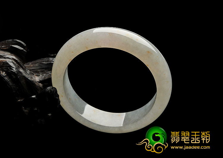 冰种晴水飘黄花缅甸翡翠A货手镯（57mm）