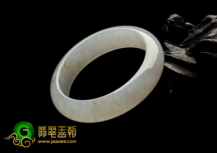 冰种晴水飘黄花缅甸翡翠A货手镯（57mm）