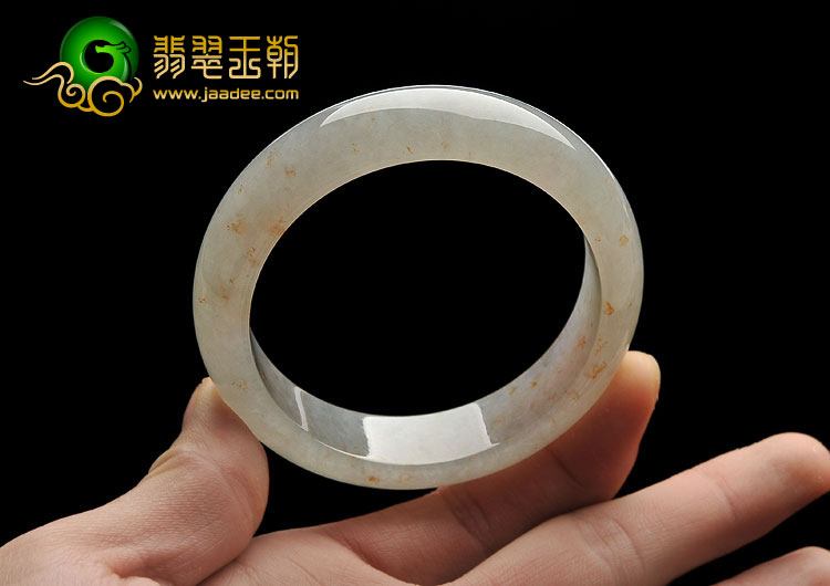 冰种晴水飘黄花缅甸翡翠A货手镯（57mm）