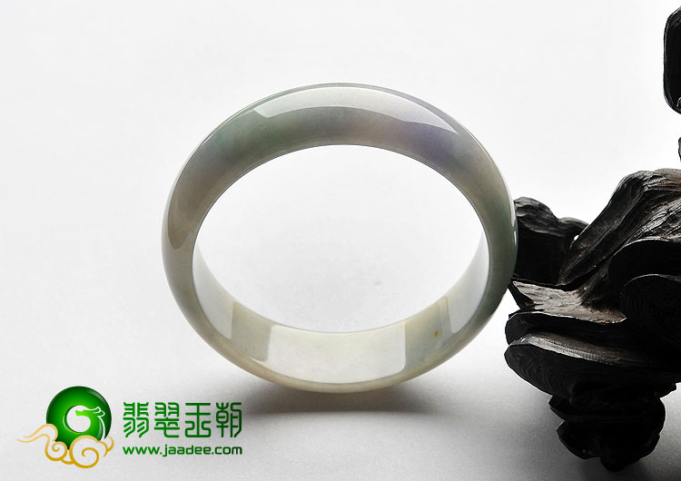 糯冰紫罗兰飘花缅甸翡翠A货手镯（57mm）