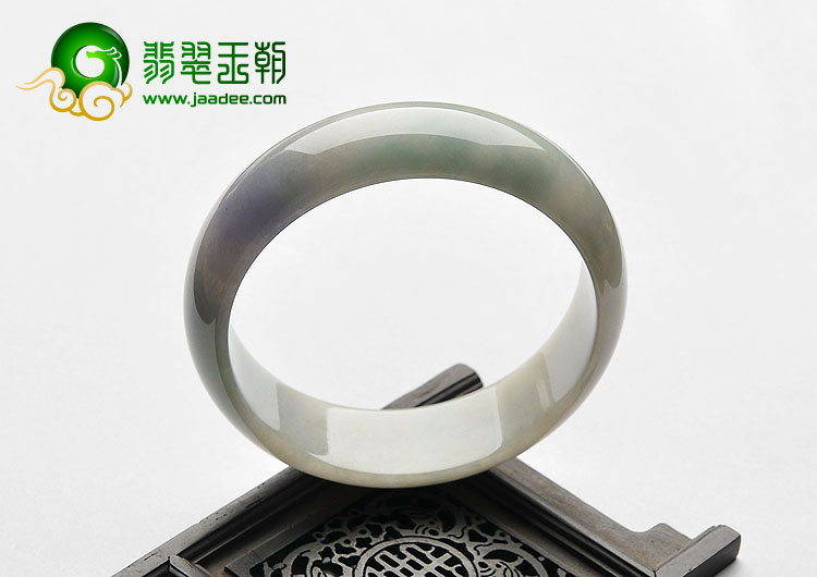 糯冰紫罗兰飘花缅甸翡翠A货手镯（57mm）