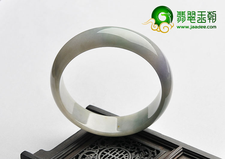 糯冰紫罗兰飘花缅甸翡翠A货手镯（57mm）