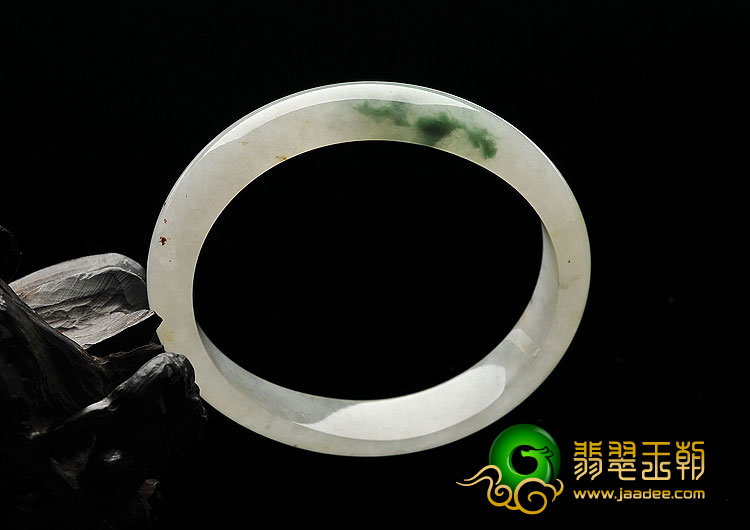冰种飘花缅甸翡翠A货贵妃镯（56.4mm-49.6mm）