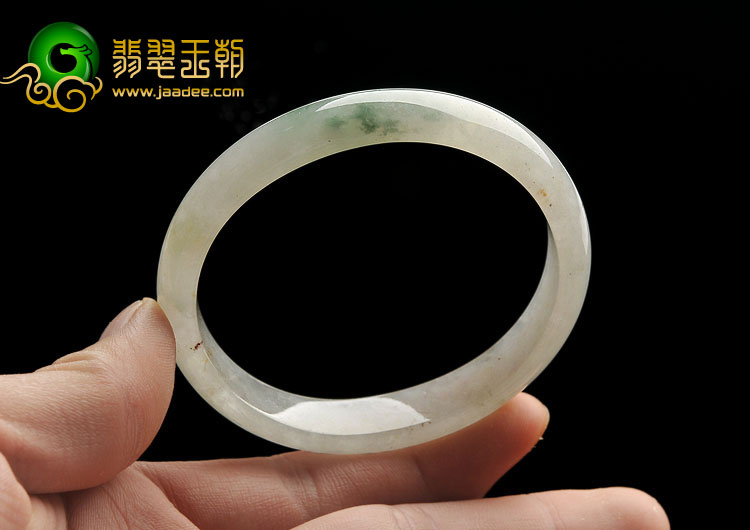 冰种飘花缅甸翡翠A货贵妃镯（56.4mm-49.6mm）