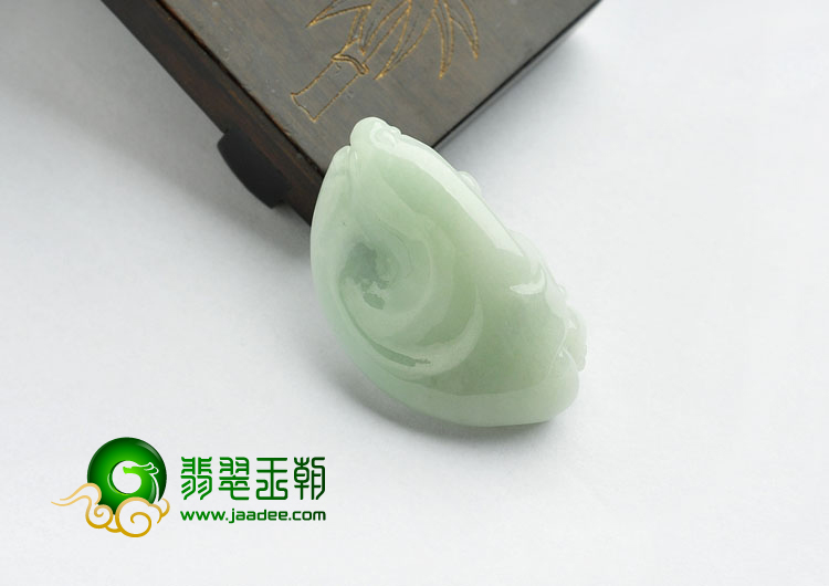糯冰种晴水略带黄翡缅甸翡翠A货童子拜佛挂件
