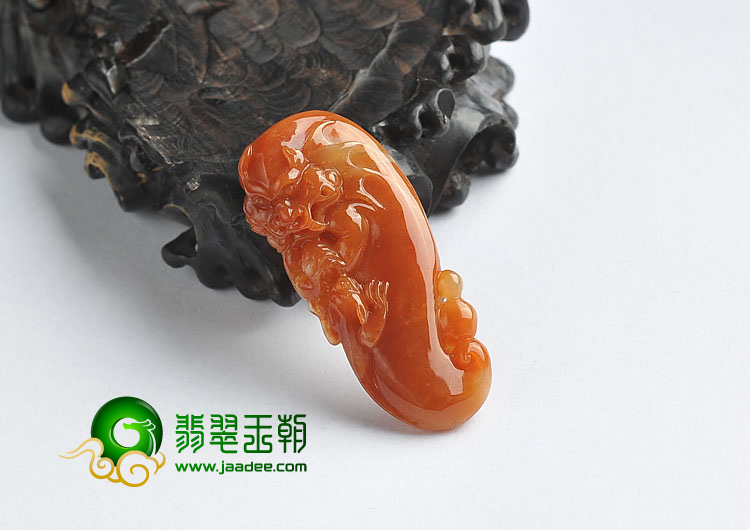 糯冰种红黄翡缅甸翡翠A货望子成龙挂件