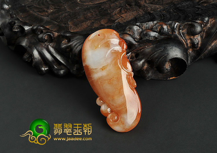 糯冰种红黄翡缅甸翡翠A货望子成龙挂件