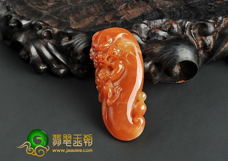糯冰种红黄翡缅甸翡翠A货望子成龙挂件