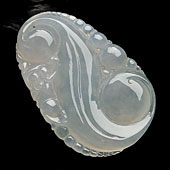 冰种晴水缅甸翡翠A货如意寿挂件