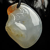 冰种黄翡缅甸翡翠A货如意挂件