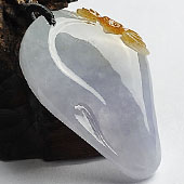 糯冰种紫罗兰黄翡缅甸翡翠A货福瓜挂件