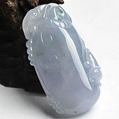 糯冰种紫罗兰略飘花缅甸翡翠A货福瓜挂件