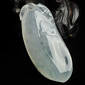 冰种飘花缅甸翡翠A货福瓜挂件