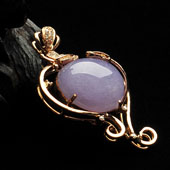 糯冰种紫罗兰缅甸翡翠A货镶玫瑰金胸坠（真钻）