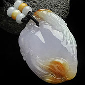 糯冰种紫罗兰黄翡缅甸翡翠A货福瓜挂件