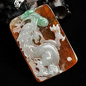 冰种三彩缅甸翡翠A货龙行如意挂件