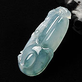 冰种飘花缅甸翡翠A货玉兰花挂件
