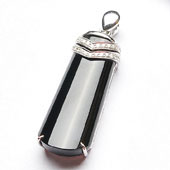 冰种墨翠缅甸翡翠A货镶白金胸坠（真钻）