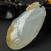 冰种晴水黄翡缅甸翡翠A货福瓜挂件