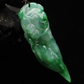 糯冰种飘翠缅甸翡翠A货人生如意挂件