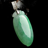 糯冰种飘翠缅甸翡翠A货福瓜挂件