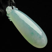 冰种飘花缅甸翡翠A货福瓜挂件