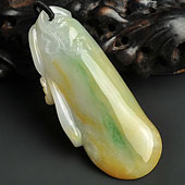 糯冰种三彩缅甸翡翠A货福瓜挂件