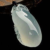 冰玻种晴水缅甸翡翠A货福瓜挂件