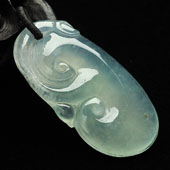 冰种晴水缅甸翡翠A货如意挂件