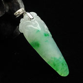 糯冰种飘翠缅甸翡翠A货福瓜挂件