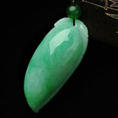 糯冰种翠色缅甸翡翠A货福瓜挂件