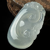 冰玻种晴水缅甸翡翠A货如意挂件