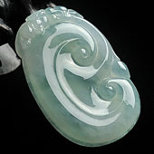 冰种晴水缅甸翡翠A货如意挂件