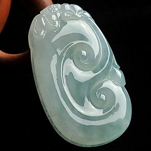 冰种晴水缅甸翡翠A货如意挂件