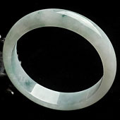 糯冰种飘花缅甸翡翠A货手镯（61.8mm）