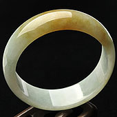 （超值推荐）糯冰种晴水褐黄翡缅甸翡翠A货手镯（59.6mm）