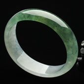 冰种晴水缅甸翡翠A货贵妃镯（55mm-50.3mm）