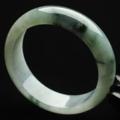 糯冰种飘花缅甸翡翠A货手镯（59mm）