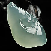 冰种晴水缅甸翡翠A货如意挂件